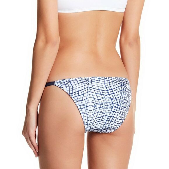 NAUTICA Broadway Mix sporty swim string bikini bottoms brief navy white XS NEW - Picture 5 of 6